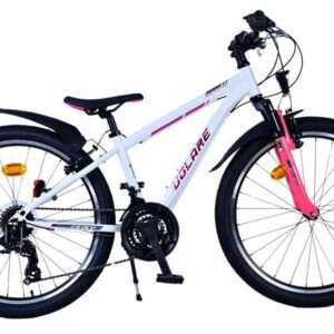 Volare | Kinderfiets unisex XC Race, 24 inch, Wit Roze, 21 versnellingen